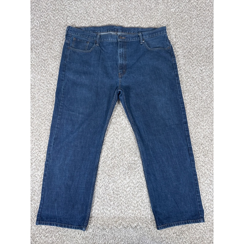 Levi's 569 Jeans Mens 42x32 Blue Dark Wash Loose Straight Denim Baggy Fit
